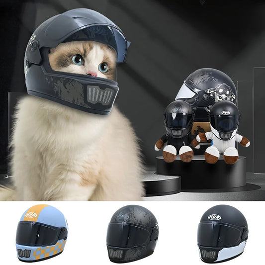 HVA Small Pet Motorcycle Helmet Cat Dog Puppy Mini Helmets,Full Face Motorcycle Helmet Outdoor Head Protecting Pet Hard Hat 