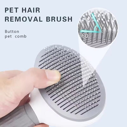 Dog and cat brush for removing pet hair